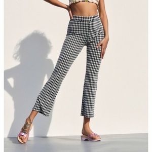 Flare checkered pants
